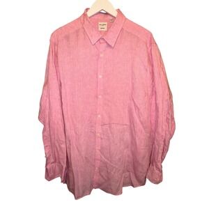 Baird McNutt Linen Murano Mens Pink Long Sleeve Button Down Shirt 2XB